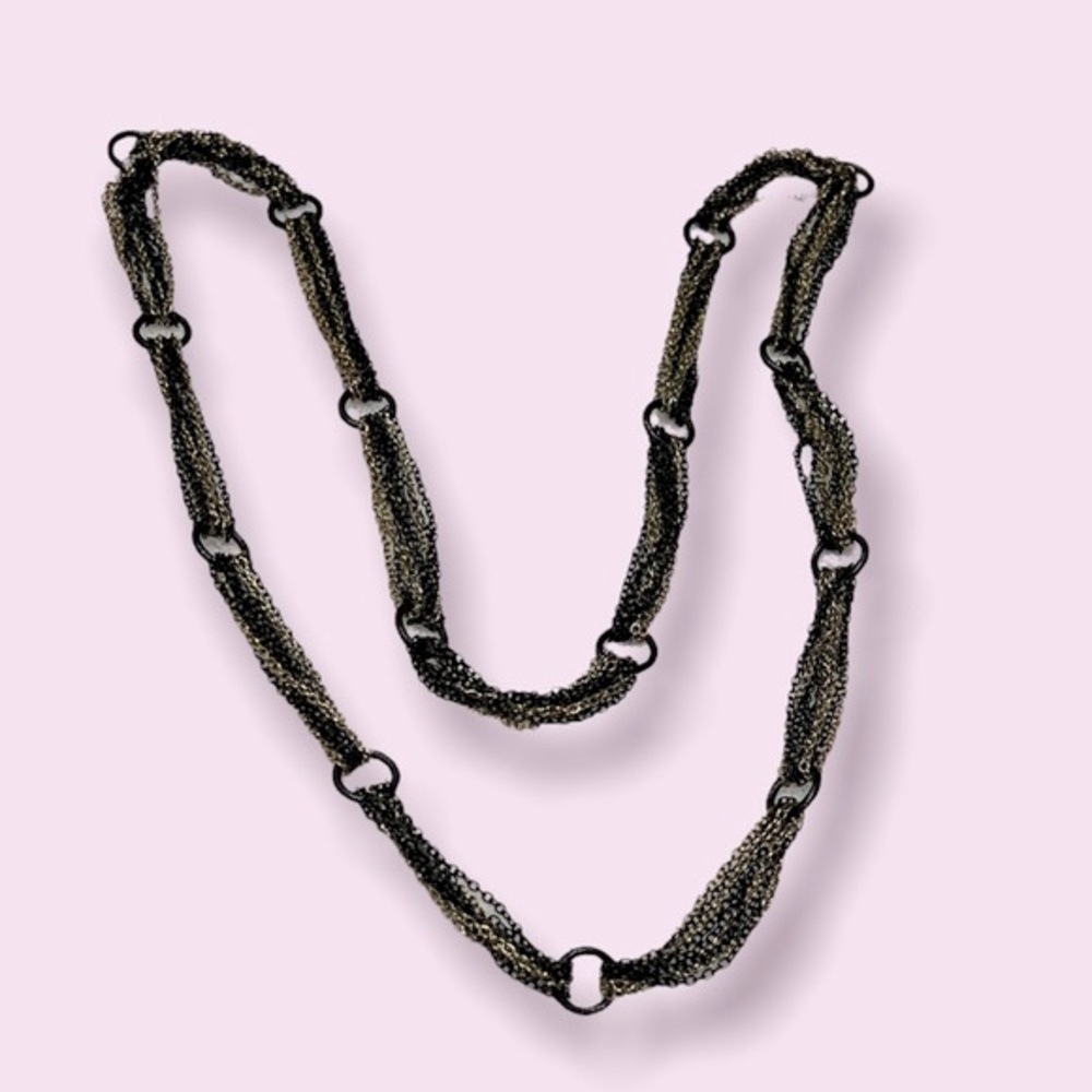 Black gold chain statement necklace resort wear vacation coastal!